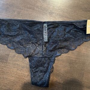 Madewell Black Lace Tanga Panty
